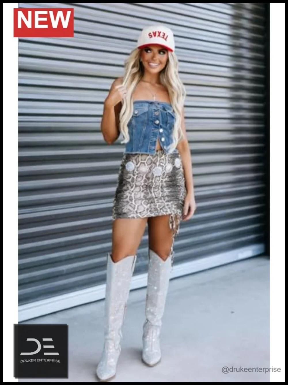 Rhinestone Over the Knee Cowboy Boots, Sparkly Bling Western Thigh High Pull-On
